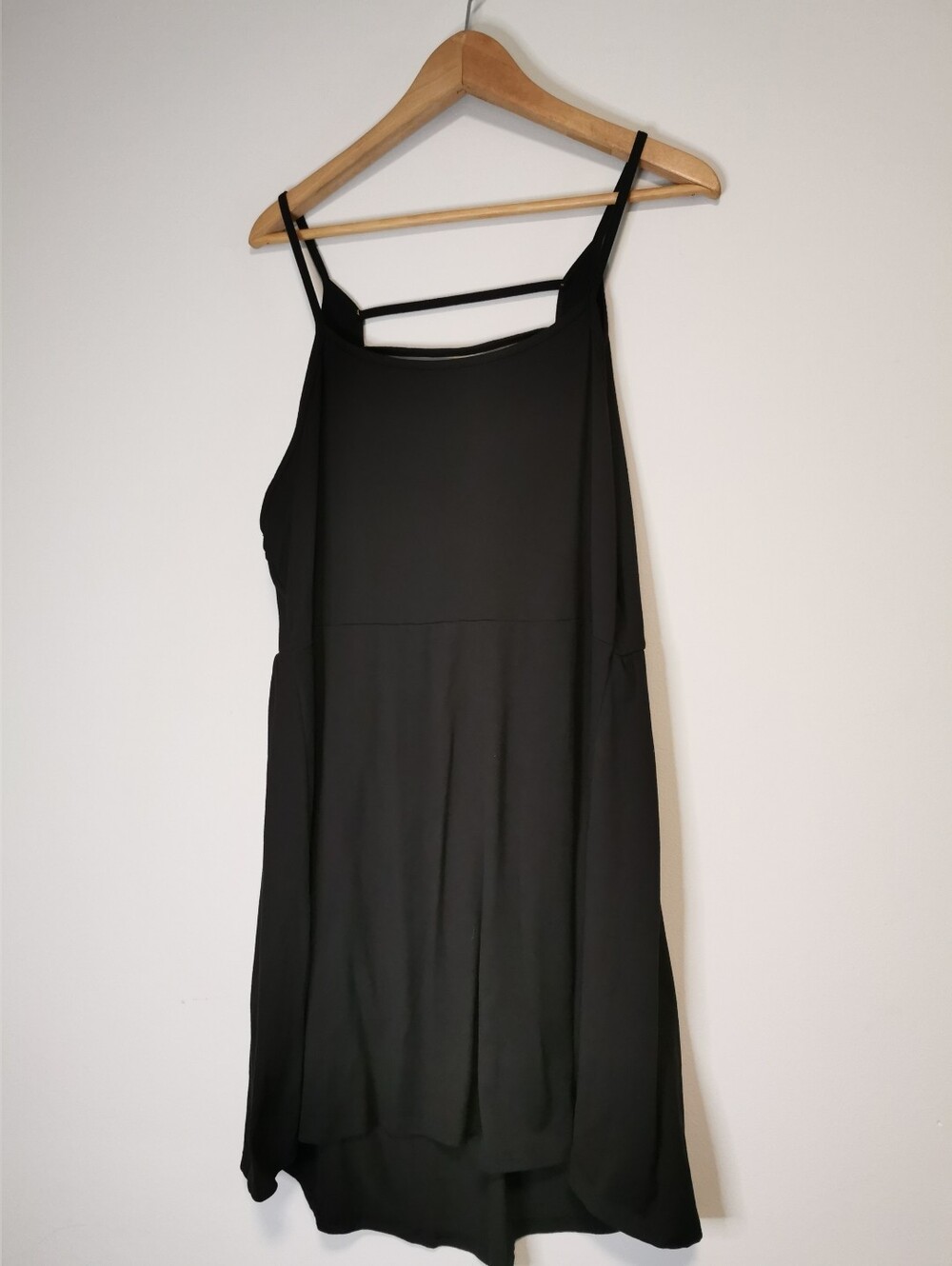 XXL Black Strappy Women's High-low Mini Dress